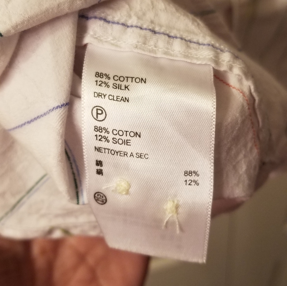 Tommy Bahama Men's Dress Shirt Cotton Silk Blend White Colored Stripes XXL EUC! - Picture 6 of 9
